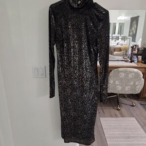 Elegant Black and Gold Women's Dress